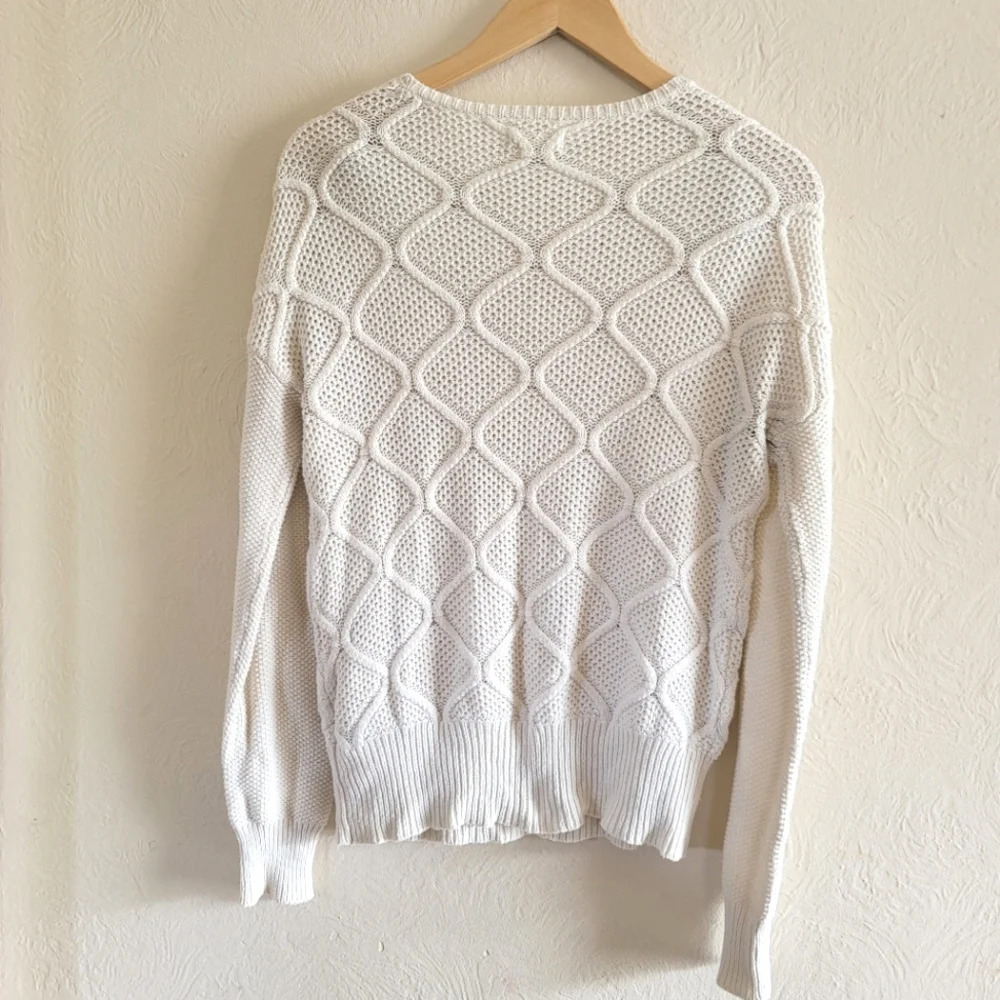 Volcom, Crewneck Knit Sweater, Cream, Size Medium - Picture 2 of 5